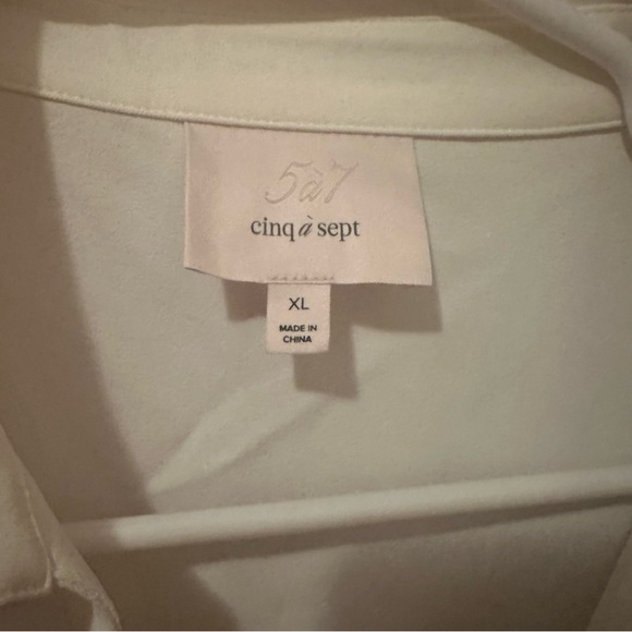 Cinq à Sept Cream Twist Front Blouse - Picture 3 of 3